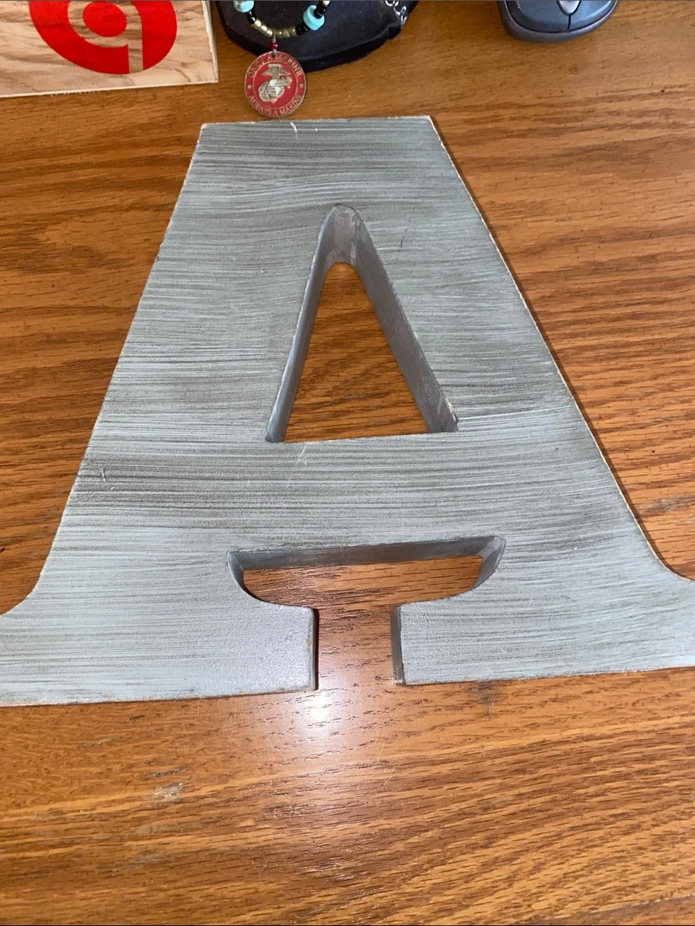 Decorative Wooden Letter A - Gray Finish